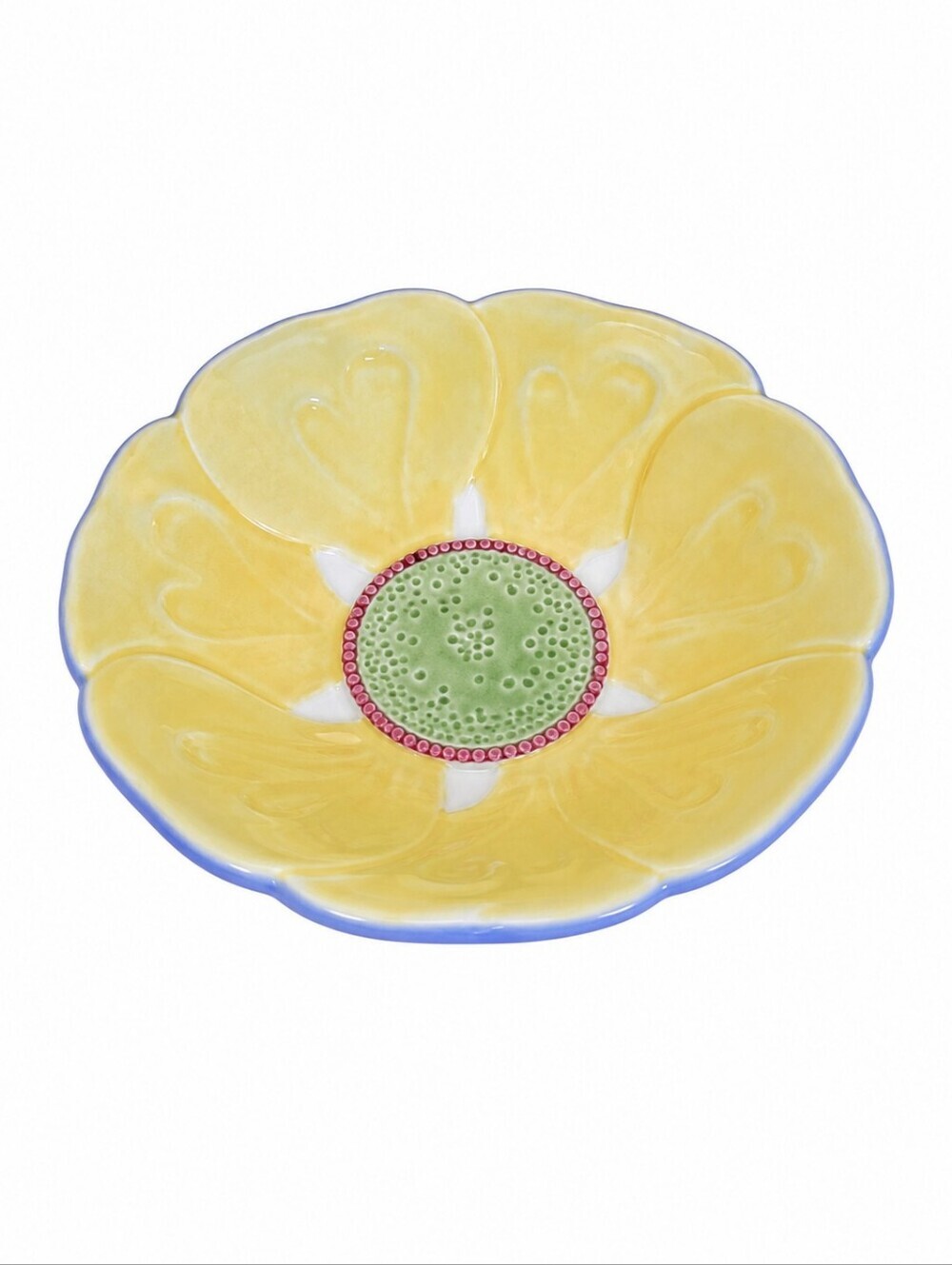 Pfaltzgraff Decorative Ceramic Pastel Yellow Dahlia Spring Salad Serving Bowl